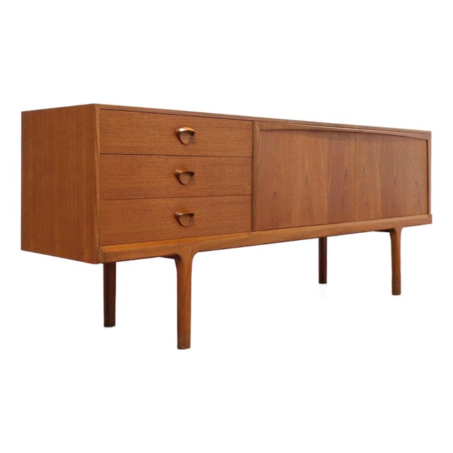 1960s Mid Century Modern Vintage Teak Credenza Sideboard by McIntosh For Sale