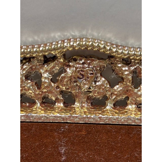 1960s Mid Century Petite Silver Plate Ornate Filigree Picture Frames, Set of 2 For Sale - Image 5 of 12