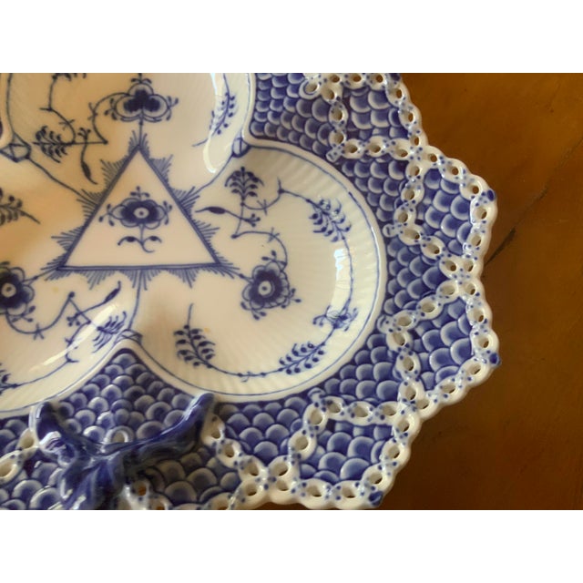 1950s Royal Copenhagen Blue Fluted Full Lace Cabaret Dish For Sale In Naples, FL - Image 6 of 8