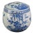 Blue & White Round Jar With Lid For Sale