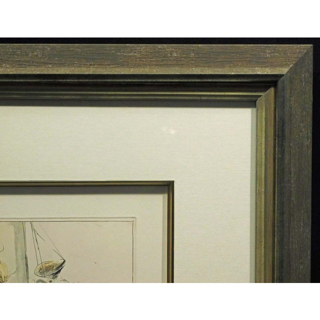 Jurgen Gorg 1990s "Libra" Figurative Female Etching on Paper Hand Signed, Framed For Sale - Image 4 of 4