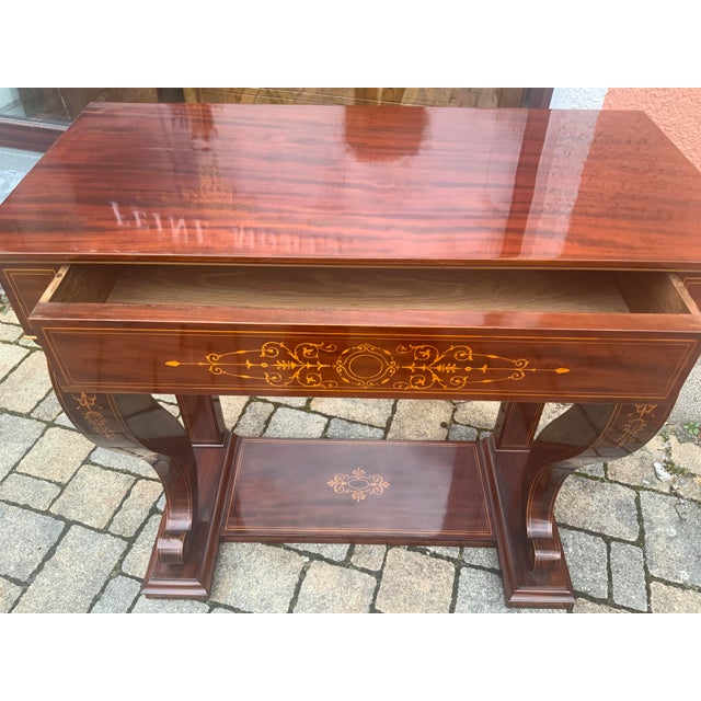 Biedermeier Console Inlaid in Mahogany, 1840s For Sale - Image 15 of 18