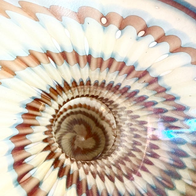 Glass Vintage Peacock Eye Vase in Glass, 1970s For Sale - Image 7 of 16