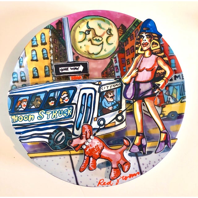 Moonstruck 1994 3D porcelain ceramic plate. limited edition. Red Grooms (born Charles Rogers Grooms on June 7, 1937) is an...