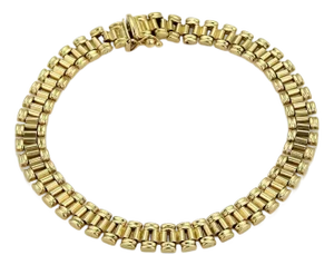 Mid 20th Century Jubilee Link 18k Yellow Gold Soft Flex Italian Bracelet