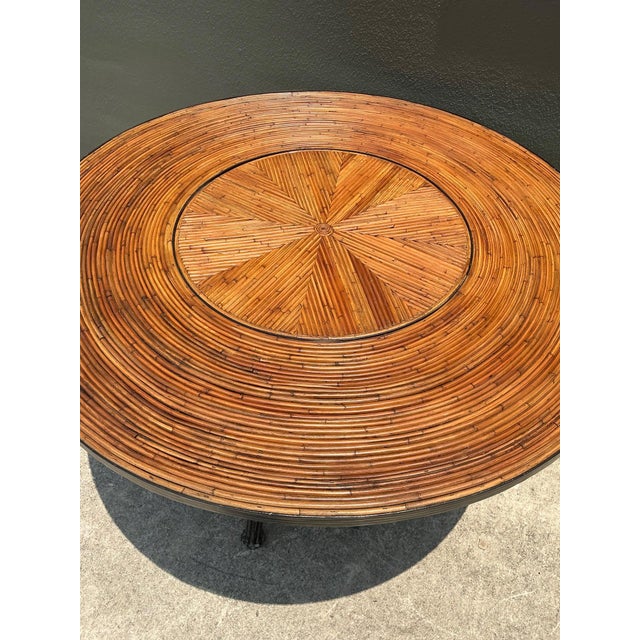 Vintage Pencil Reed and Metal Dining Table For Sale - Image 14 of 15