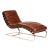 Chestnut Bradley Chestnut Leather & Chrome Midcentury Modern Chaise For Sale - Image 8 of 9