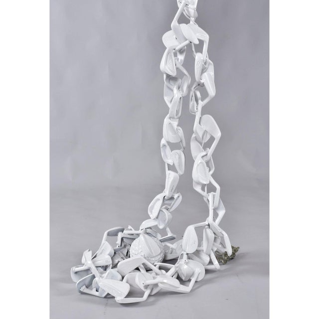 Metal Golf Club Floor Lamp Pop Art Sculpture Custom Made White Golf Lamp For Sale - Image 7 of 9