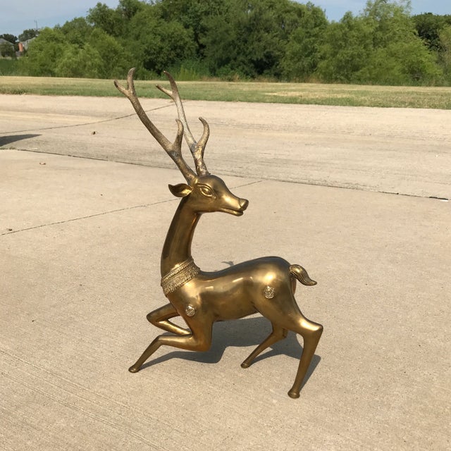 Sarreid Ltd. 1970s Brass Deer by Sarreid Ltd. For Sale - Image 4 of 8