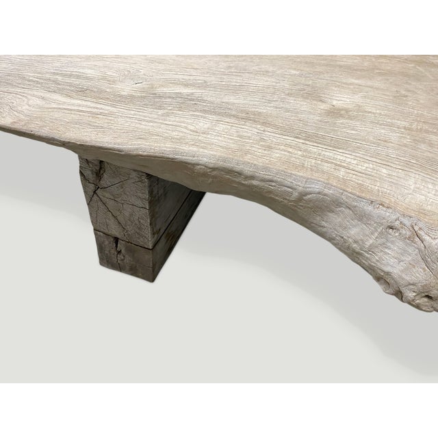 Andrianna Shamaris Single Slab Live Edge Teak Wood Coffee Table For Sale - Image 14 of 18
