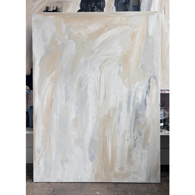 "See Me Now" Contemporary Art Monochromatic Original Abstract Expressionist Oil Painting by Monica Shulman For Sale In New York - Image 6 of 6