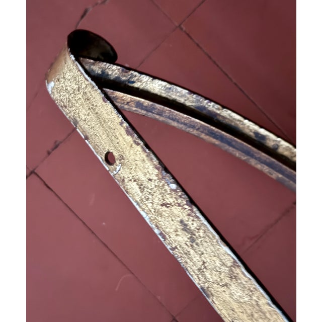 Gold Italian Demilune Shelf - Vintage Gilt Wrought Iron For Sale - Image 8 of 8