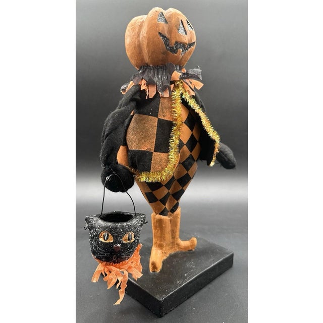 Esc Trading Co Halloween Pumpkin Head Figurine Jack O Lantern Black Cat For Sale - Image 6 of 11