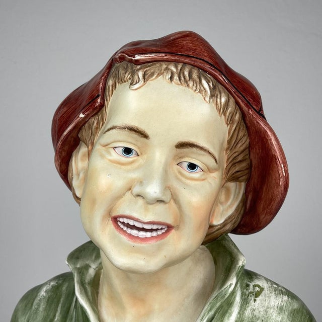 Vintage Terracotta Bust of Boy, Coimbra, Portugal, 1960s For Sale - Image 6 of 15