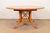Guy Chaddock English Country Rustic Oak Pedestal Extension Dining Table With Patchwork Parquet Top, Newly Refinished For Sale - Image 14 of 15