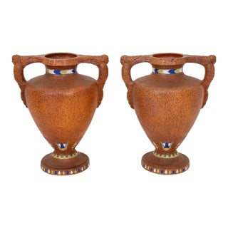 Egyptian Revival Art Deco Style Pair Vase For Sale