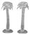 Murano Clear Art Glass Palm Tree Candlesticks, 2 For Sale