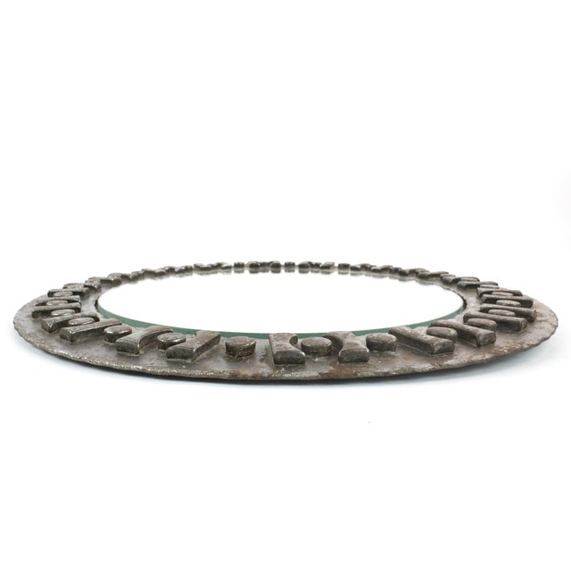 Vintage Brutalist Wrought Iron Mirror, Touret-Influenced Design, 1960s For Sale - Image 9 of 13