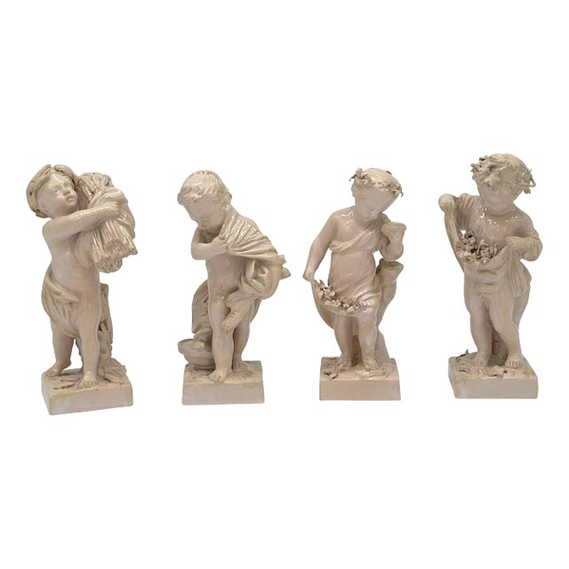 Sevres Creamware Figures Emblematic of Four Seasons, Modeled after/by Bachelier For Sale