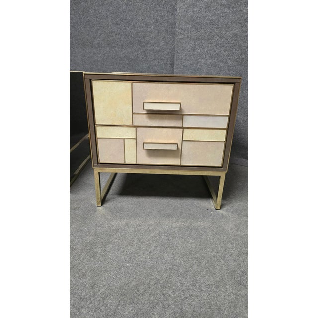 Not Yet Made - Made To Order Bedside Table in Walnut and Stone-Effect Glass from Justfurnituress SRL For Sale - Image 5 of 18
