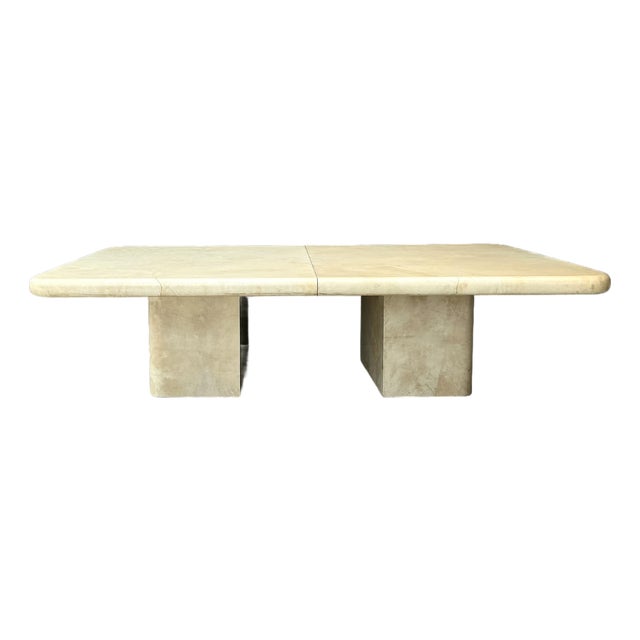 Vintage Goatskin Extendable Dining Table For Sale