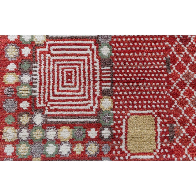 Mid-Century Modern "Vermilattice" Contemporary Scandinavian Lattice Ivory Rug by Doris Leslie Blau For Sale - Image 3 of 7
