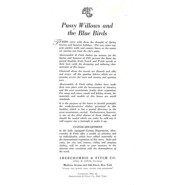 [36] pp. Abercrombie & Fitch 1921 9" x 4" Stapled wraps