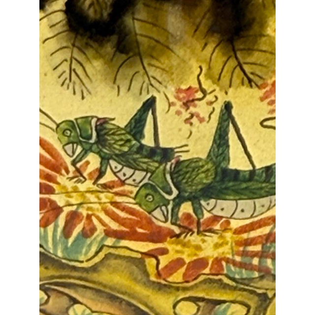 Beautifully Painted Inside Painted Snuff Bottle With Praying Mantis and Grasshoppers For Sale - Image 15 of 16