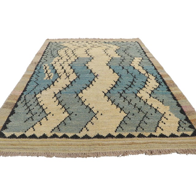 Tribal Moroccan Textured Rug - 04'02 X 06'07 For Sale - Image 3 of 11