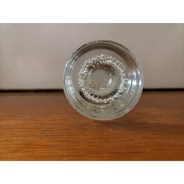 Vintage Murano Style Art Glass Bullicante Controlled Bubbles Paperweight For Sale - Image 4 of 5