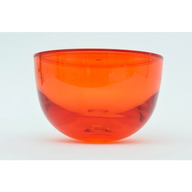 Round Lidded Orange Lucite Box For Sale - Image 9 of 12