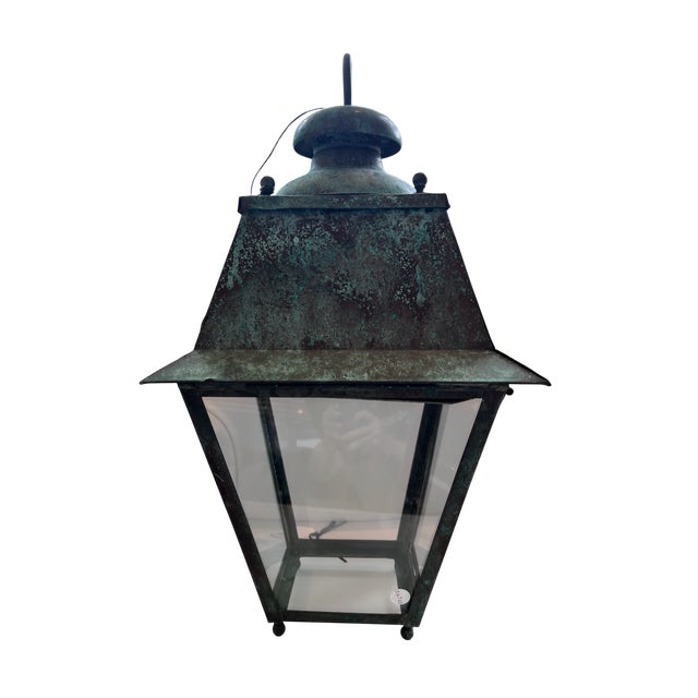 French 19th Century French Antique Copper Lantern For Sale - Image 3 of 4