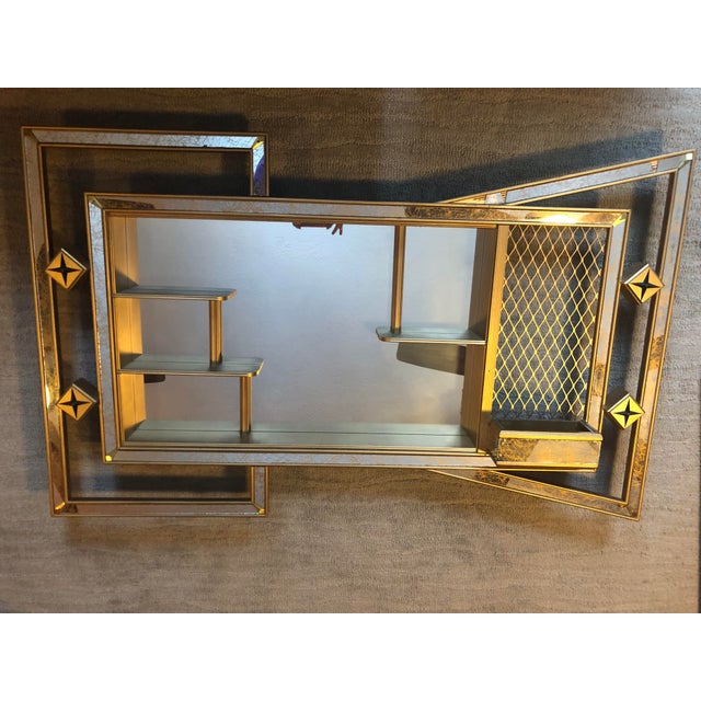 Vintage MidCentury Atomic Mirrored Shadow Box Wall Shelf Chairish