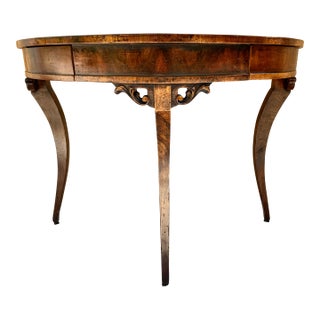 Francesco Molon Louis XVI Style Walnut Demilune Console Table- Made in Italy For Sale