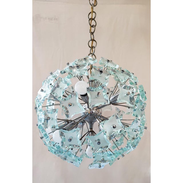 Glass Sputnik Chandelier in Cut Glass from Fontana Arte, 1960 For Sale - Image 7 of 11
