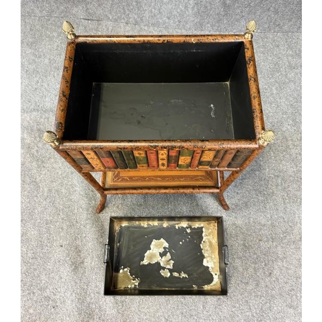 Brown Maitland-Smith Book-Themed Plant Stand For Sale - Image 8 of 11