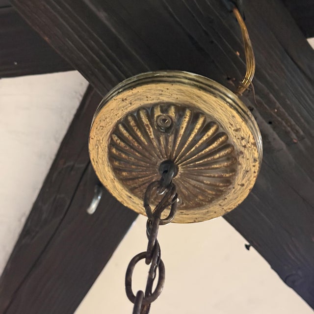 Glass Mid-Century Modern Multicolored Glass Pendant Chandelier After Felipe Delfinger Feders For Sale - Image 7 of 10