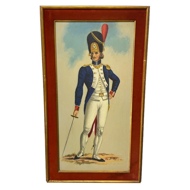Early 20th Century French Napoleonic Military Figure Oil Paintings in Gilt Frames — Set of 6 For Sale - Image 4 of 16
