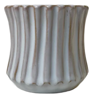 Art Deco Danish Fluted White Ceramic Vase by Christian Jensen, 1930s