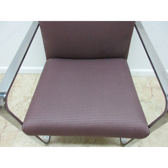 Modern Vintage Chrome Flat Stock Club Chair For Sale - Image 3 of 9