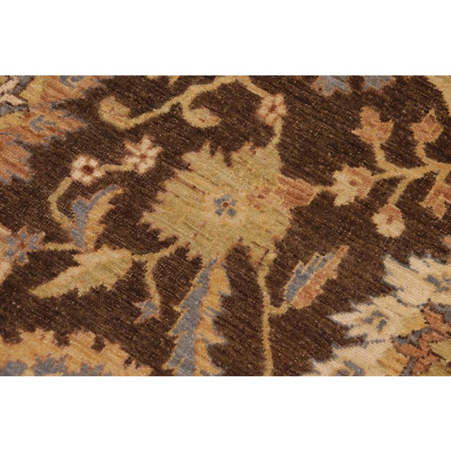 Bohemien Ziegler Brown Beige Hand-Knotted Wool Rug - 7'11'' X 10'0'' For Sale - Image 4 of 8