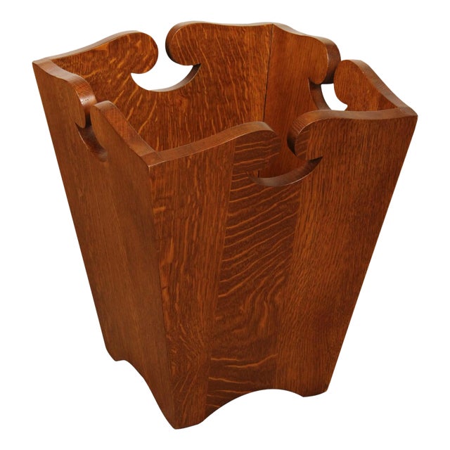 Stickley Mission Collection Oak Waste Basket For Sale
