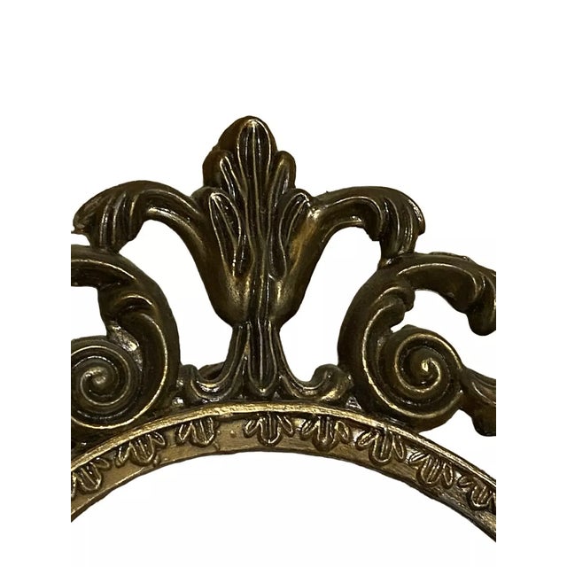 Wall Art Oval Ornate Framed Metal Victorian Picture Girl Boy Florentia Italy VTG 10” x 6” Good condition