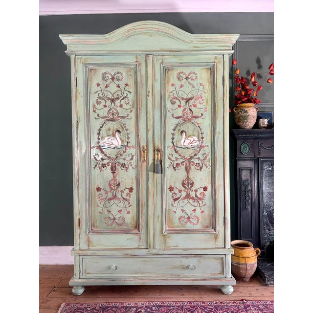 Antique Painted Wardrobe with Versailles Style Panels, 1890s For Sale - Image 14 of 14