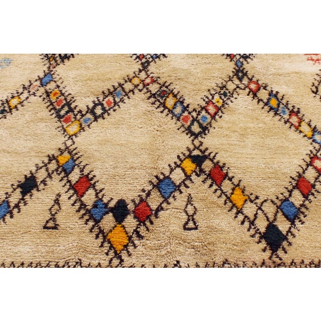 Berber Tribes of Morocco Vintage Beni Ourain Moroccan Rug - 06'07 x 10'00 For Sale - Image 4 of 4