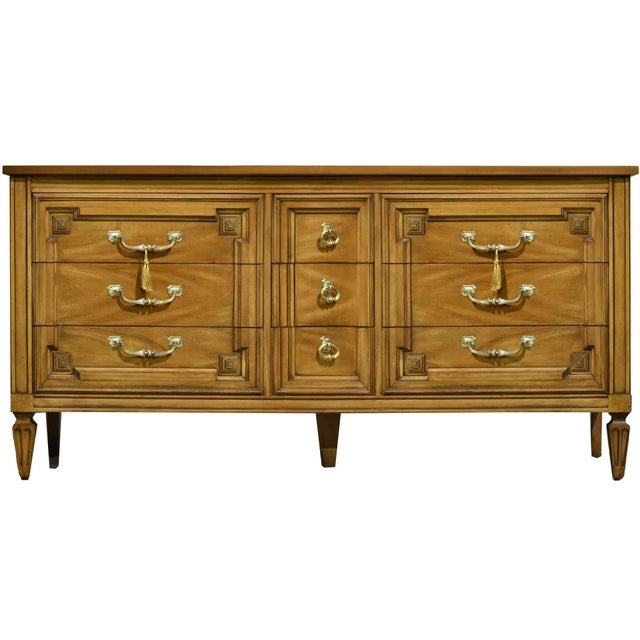 Mid Century Transitional 9-Drawer Dresser With Brass Hardware by Thomasville For Sale - Image 14 of 14