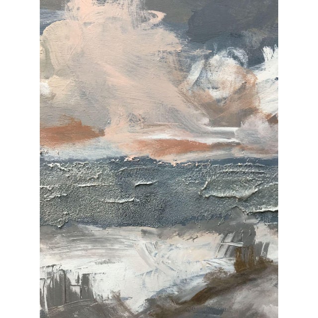 "Alegria (Joy)" #2 Original Abstract Modern Contemporary Square Painting in Silver Grey Blush Pink Neutrals For Sale - Image 4 of 4