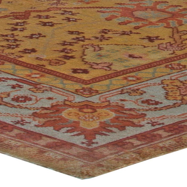 Antique Turkish Oushak Rug For Sale - Image 4 of 4