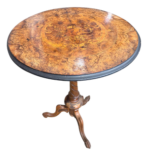 Victorian Walnut Marquetry Occasional Table with Floral Inlay