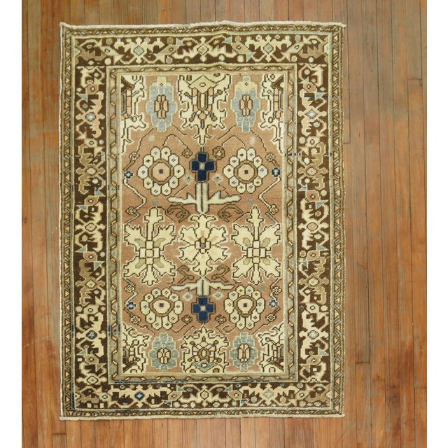 Mid-20th Century Scatter square size Persian Heriz rug Measures: 3'9'' x 4'10''.